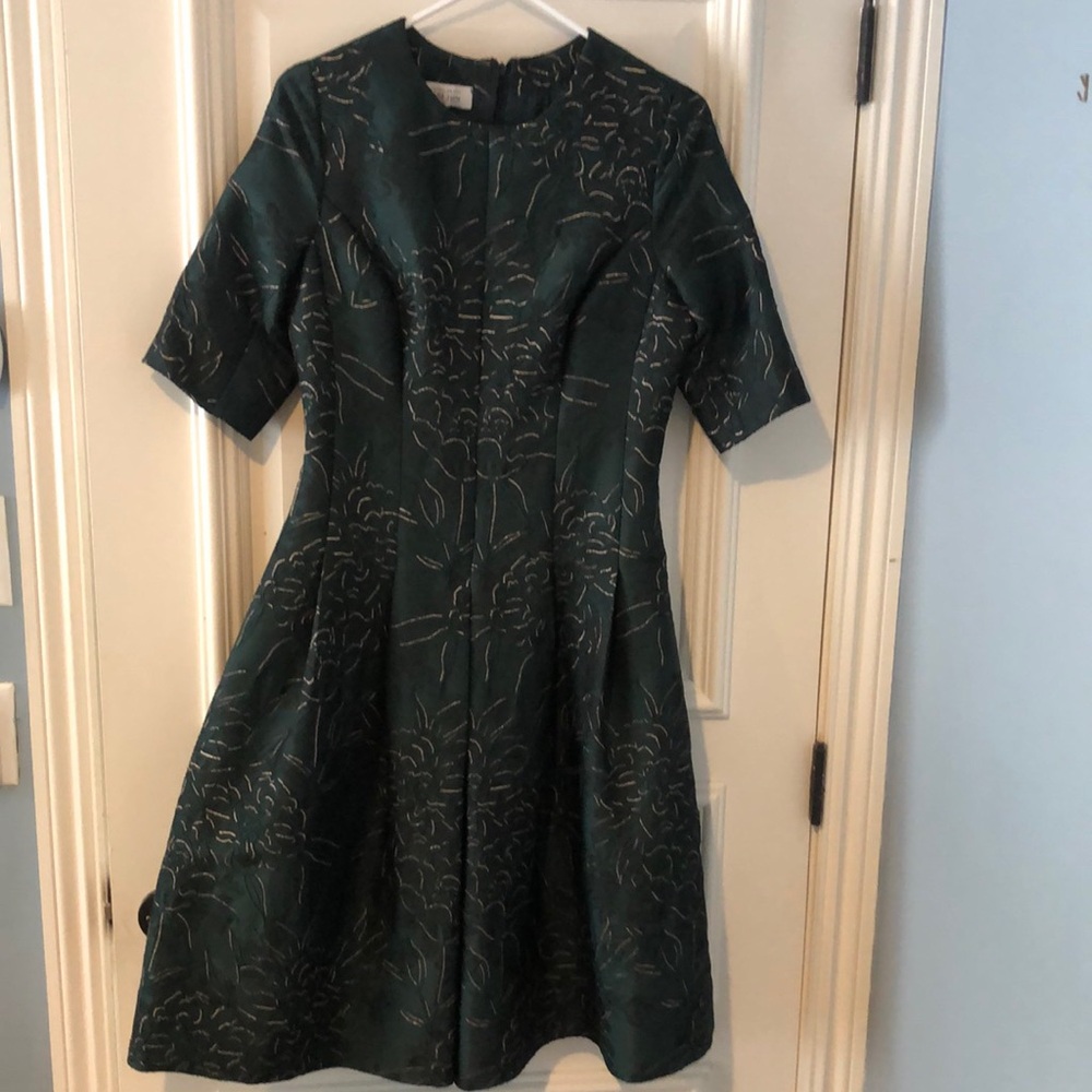 Teri Jon Hunter Green Midi Dress